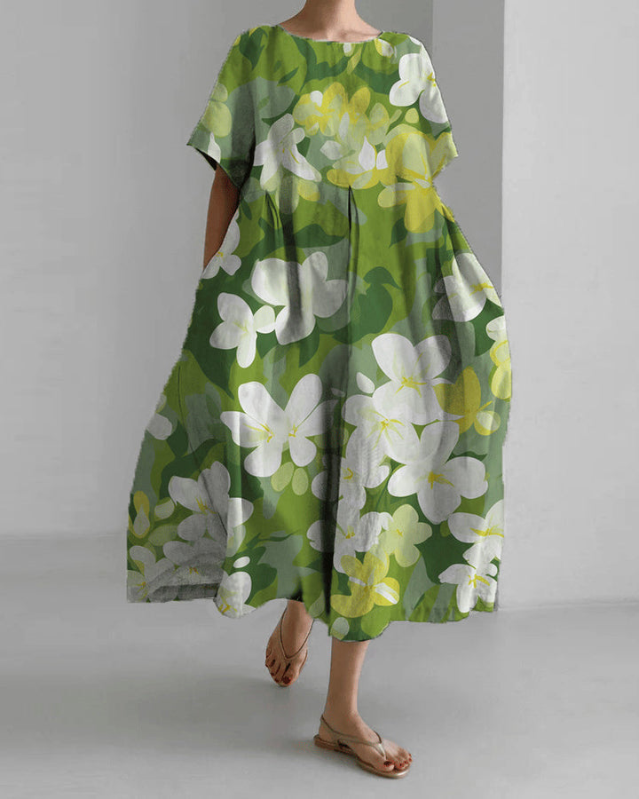 Ruzana - Robe Ample Imprimée à Manches Courtes