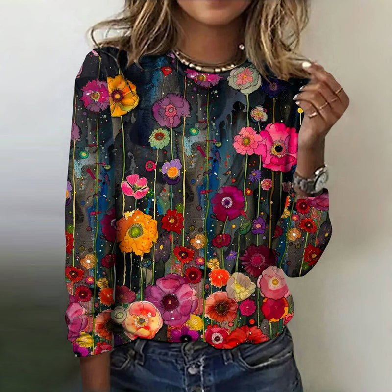 T-Shirt À Imprimé Floral Vintage