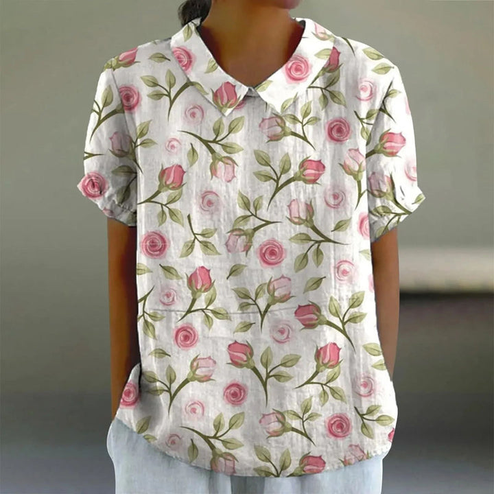 Blouse Décontractée À Imprimé Floral