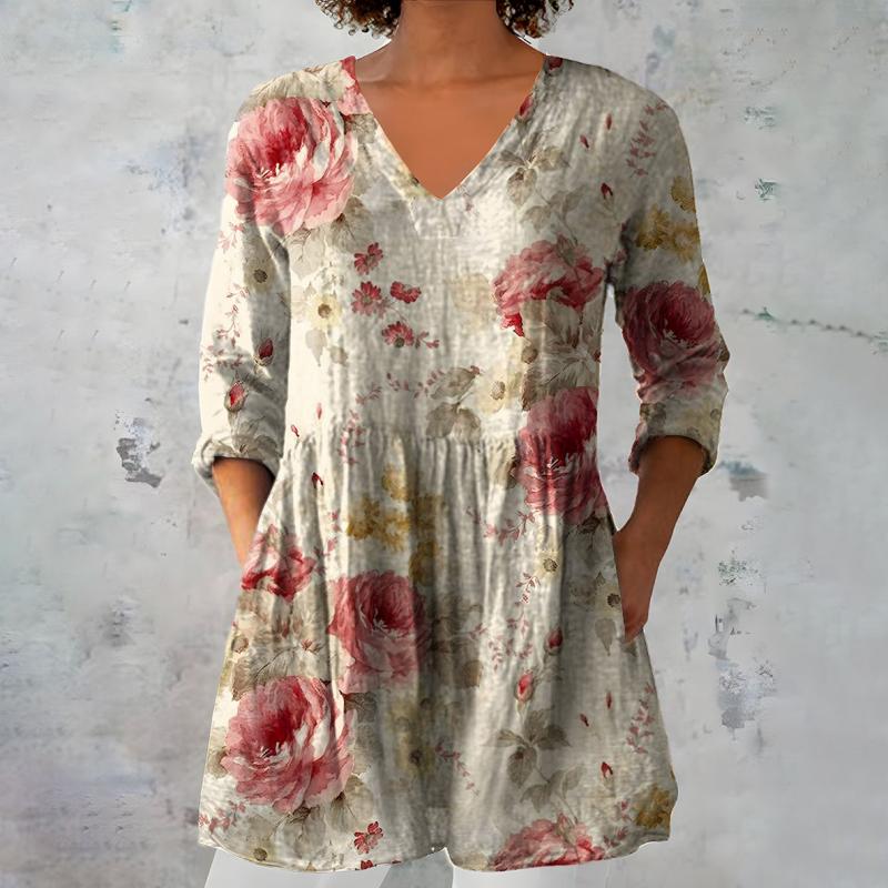 EXELEV™ | Blouse vintage à imprimé fleuri