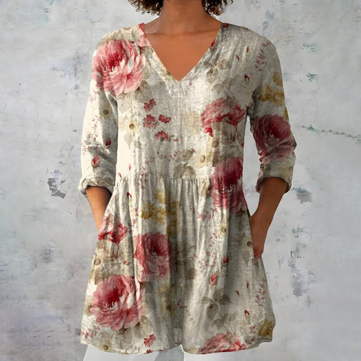 EXELEV™ | Blouse vintage à imprimé fleuri