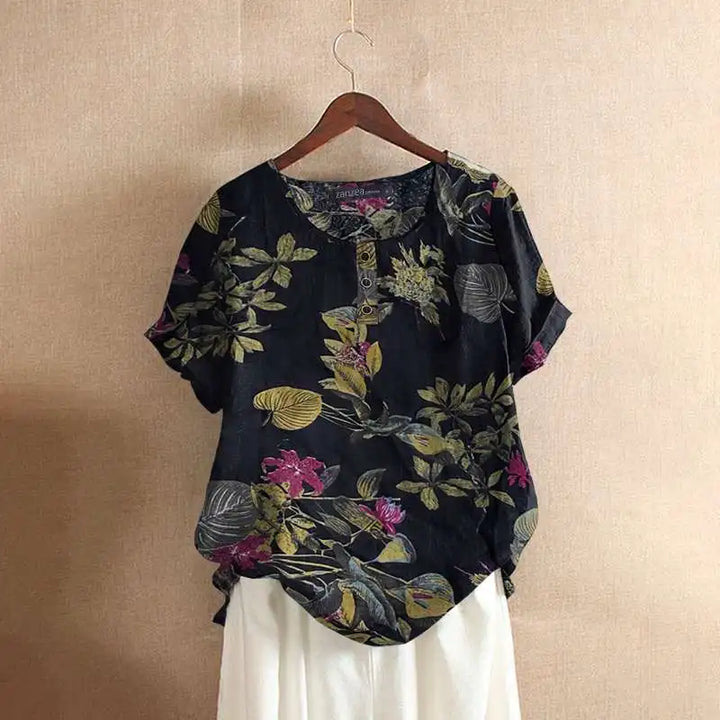 ZANZEA Hauts fleuris en coton pour femmes